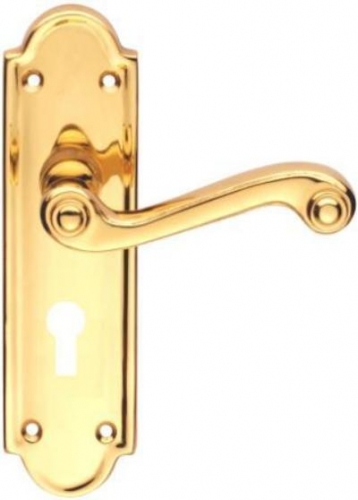 Queen Anne Lever Lock Polished Brass